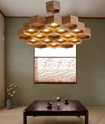 Подвесной светильник Honeycomb 12 Loft Wooden Ecolight